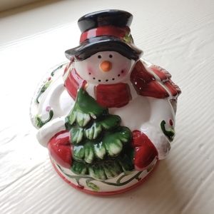 Ceramic Snowman Trinket Box